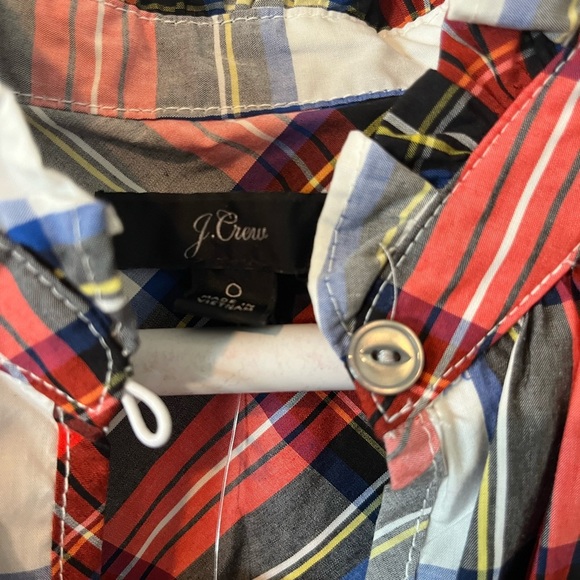 Plaid J. Crew Ruffle Neck Sleeveless Popover Blouse Top (NWT) - Picture 5 of 11